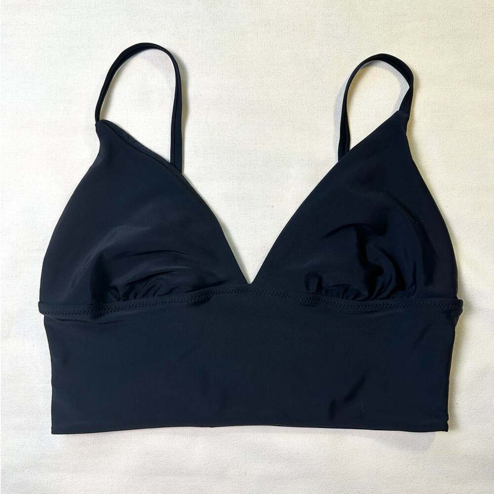 Old Navy Black V-Neck Cropped Tankini Swim Top